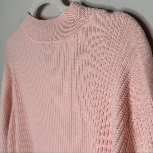 Talbots Peach Ribbed Mock Neck Blouse with Gold Buttons Size 3X NWT Neutral - Picture 12 of 12